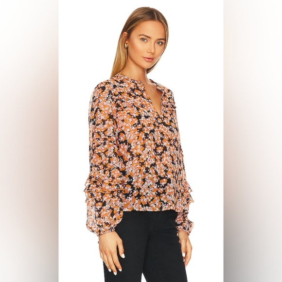 REVOLVE Sanctuary Pintuck Blouse with Floral Design, Harvest, Womens Size Medium - Picture 2 of 13